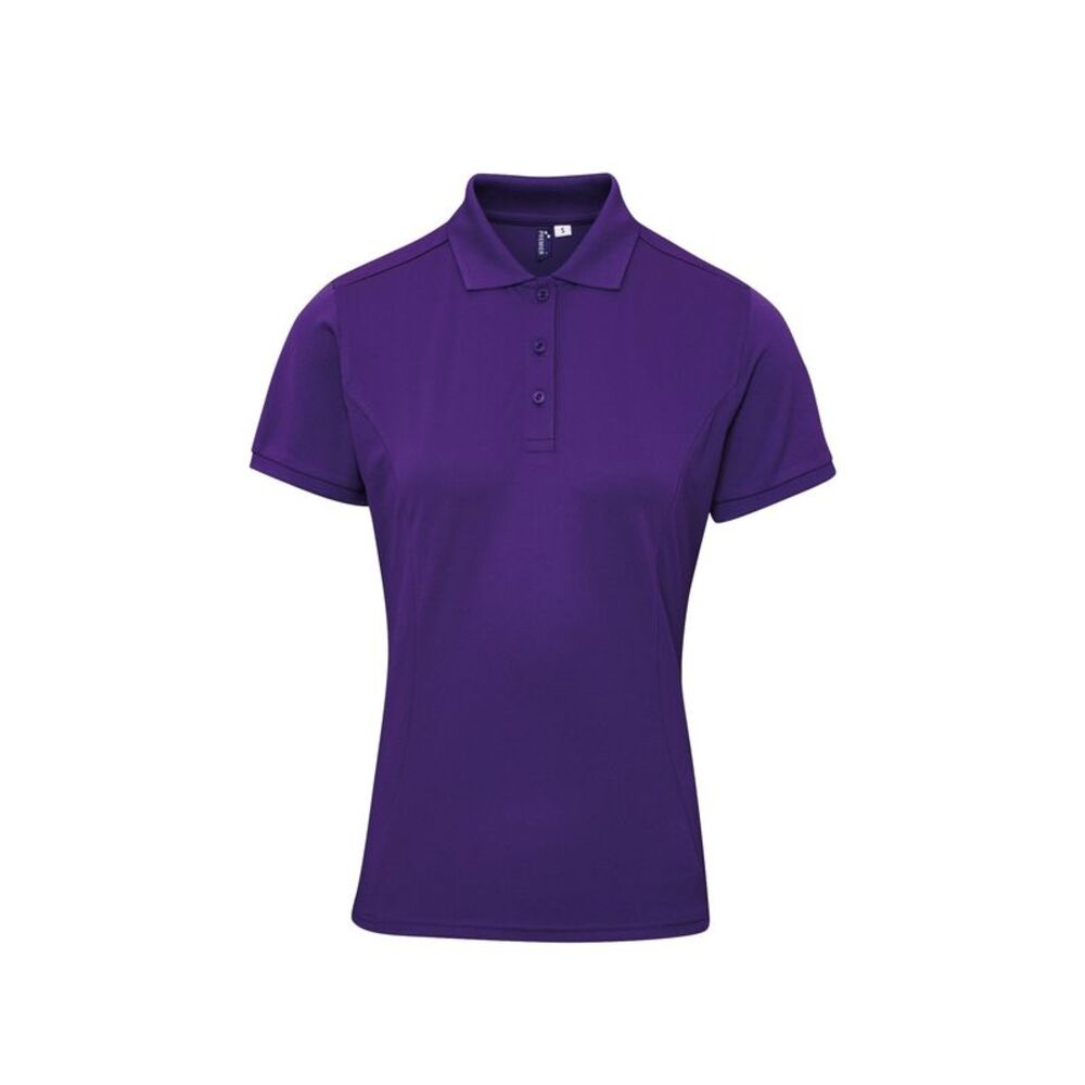 Premier Womens/Ladies Coolchecker Plus Piqu Polo With CoolPlus / Purple